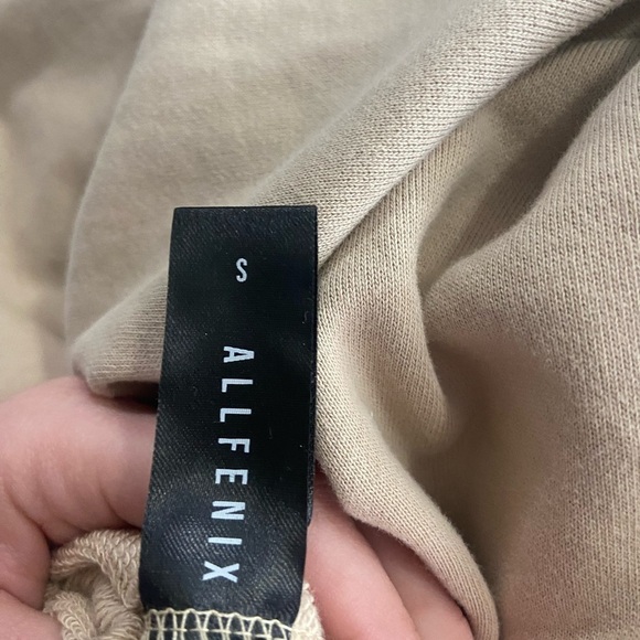 ALL FENIX Shoulder Cutout Hoodie Hooded Jumper in Hazelnut - Picture 9 of 9